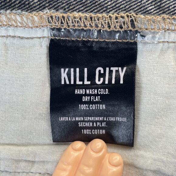 Kill City Fight F@@k Kill Denim Biker Vest Women Med Sleeveless Studded Patches - Picture 8 of 10